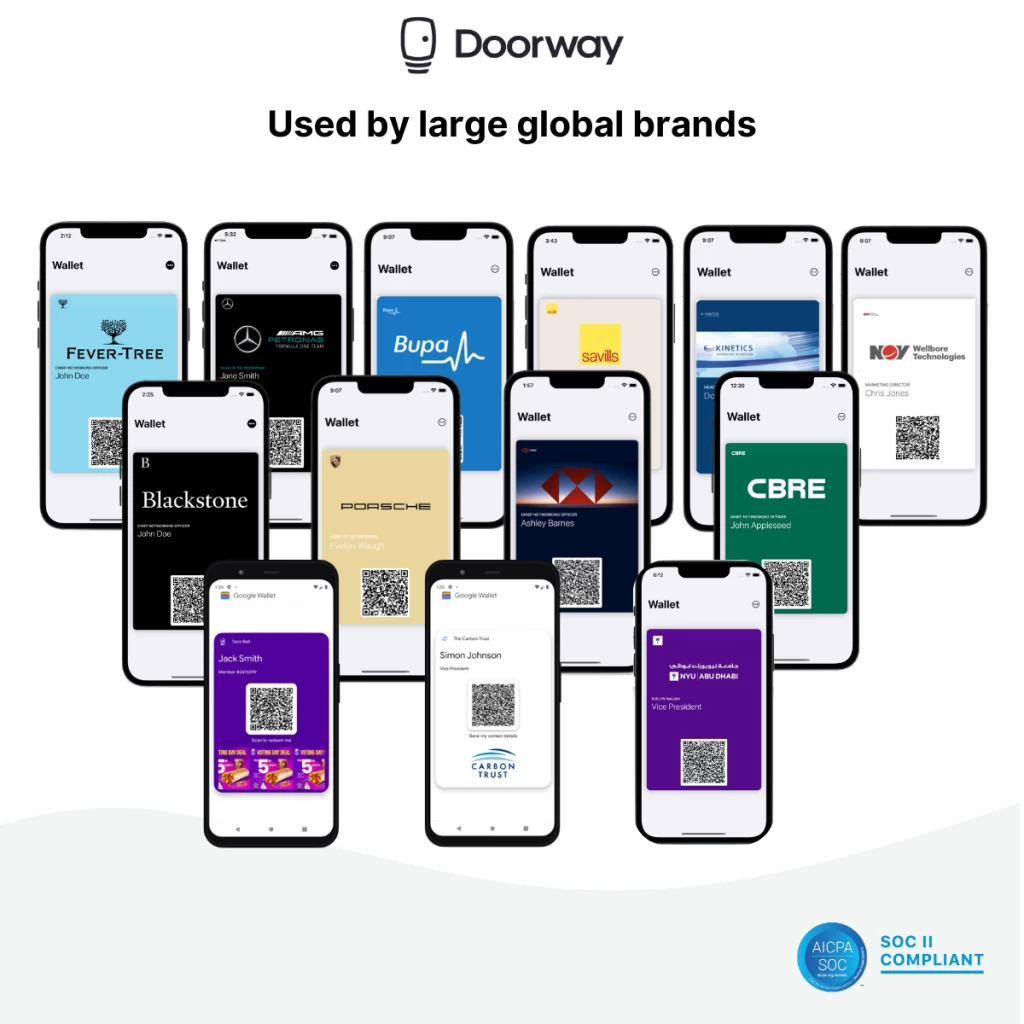 Brands using digital business cards